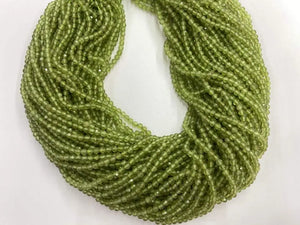 38cm Natural Peridot Faceted Round Beads 2mm / 3mm / 4mm