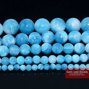 Free Shipping Natural Stone Special Blue Larimar Round Beads For Jewelry Making Strand 15" 4 6 8 10 12mm Pick size BLB01