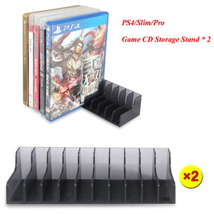 2pcs For PS5 PS4/Slim/Pro10 Game Discs Storage Stand Games Holder Bracket for Sony Playstation 4 Play Station PS 4 Accessories