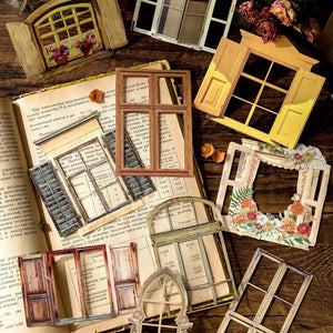 10 Pcs Vintage Skeleton Flower Window Organ Collage Card Stickers for Handbook DIY Material Art Handmade Crafts Scrapbooking