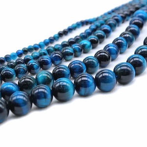 Wholesale AAA+ Natural Blue Tiger Eye Gem Stone Round Beads For Jewelry Making DIY Bracelet Necklace 4/6/8/10/12 mm Strand 15''