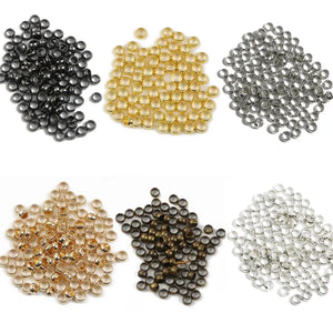 100-500pcs/lot jewelry findings and components Ball Plunger metal Accessory Smooth Ball Crimps Beads