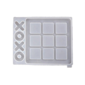Tic Tac Toe Game Board and X O Silicone Molds Set Epoxy Resin DIY Art Craft Mold for Christmas NightA Art Crafts Tools