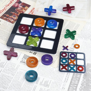 Tic Tac Toe Game Board and X O Silicone Molds Set Epoxy Resin DIY Art Craft Mold for Christmas NightA Art Crafts Tools