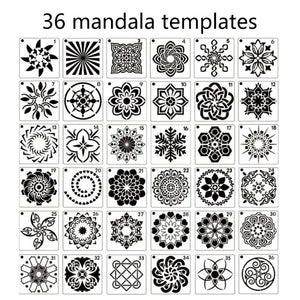 56 Pack Mandala Dot Painting Templates Stencils, Small Mandala Template Stencils for DIY Art Project Rock Painting, Painting on