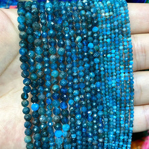 Wholesale 100% Natural Gem Stone Apatite Faceted Round Beads For Jewelry Making DIY Bracelet Necklace 2MM 3MM 4MM