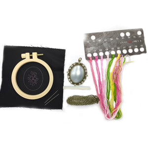 DIY Embroidery Kit Women Chain Necklace Needlework Flower Cross Stitch Sets Sewing Art Handmade Jewelry Gift Dropshipping