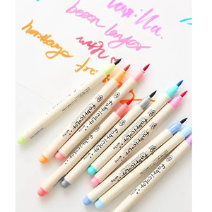 10pcs Soft Brush Color Marker Pens Set for Drawing Lettering Calligraphy Paint Stationery School Home DIY Art Supplies A6805