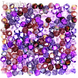 Isywaka U Choice 100pcs 4mm Bicone Austria Crystal Beads charm Glass Beads Loose Spacer Bead for DIY Jewelry Making