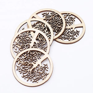 10pcs DIY Wooden Slices Hollow Life Tree Round Wooden Pieces Ornaments Wooden Chips Crafts Making Accessory Art Collection Craft