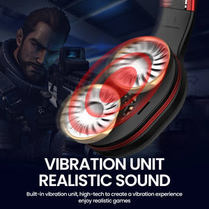 Newest Picun P80S /P80X Mobile Games Headphone Gaming Bluetooth Headset Vibration Gamer Wireless  Detachable Mic Vibrating Headp