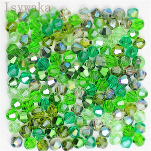 Isywaka U Choice 100pcs 4mm Bicone Austria Crystal Beads charm Glass Beads Loose Spacer Bead for DIY Jewelry Making