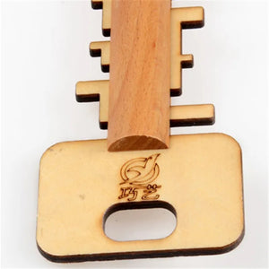 Wooden Toy Unlock Puzzle Key Funny Kong Ming Lock Toys Educational Kids Jigsaw Montessori Toys Children Adult Thinking Games