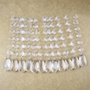 60 String 17.5cm Teardrop Acrylic Crystal Beads Curtain Chandelier Garland Pendant Wedding Party Decoration Christmas Home Decor