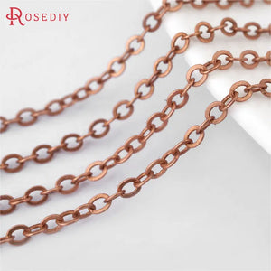 (25500)5 meters Chain width:2MM Antique Copper Copper Flat O shape chain Diy Jewelry Findings Accessories Wholesale