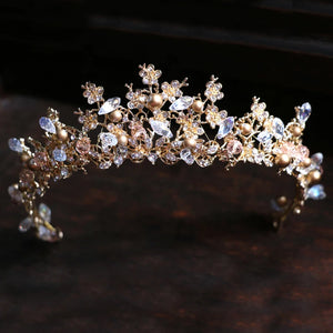 Wedding Women Hair Accessories Tiara Bridal Crowns with Hair Clips Diadema Vintage Crystals Jewelry Pearl Headband Gift Couronne