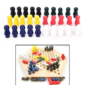 1Set Wooden Checkers Chess Game Educational Board Kids Classic Chinese Checkers Set Strategy Family Game Pieces Chess Games