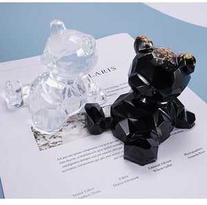DIY Bear Resin Mold Three-dimensional Geometric Bear Crystal Epoxy Mold Decoration Cartoon Little Rilakkuma Silicone Mold