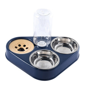500ML Dog Bowl Cat Feeder Bowl With Dog Water Bottle Automatic Drinking Pet Bowl