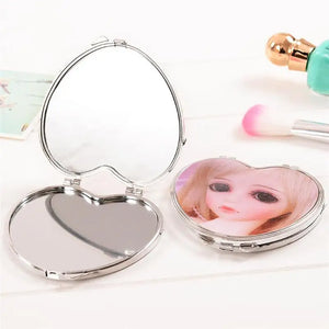 20Pcs DIY Unfinished Mirrors Glass Mirror Women Makeup Mirrors Mini Heart Shape Unfinished Mirror Lens for DIY Art Craft