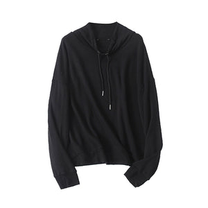 Thin Velvet Casual Sweatshirt Spring and Autumn New Export Men's and Women's Same Korean Style Loose Pocket Collar Long Sleeve Pullover Top 23653