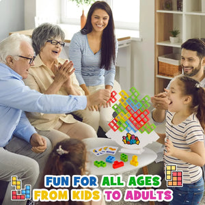 48PCS Tetra Tower Fun Balance Stacking Building Blocks Board Game for Kids Adults Friends Team Dorm Family Game Night and Partie