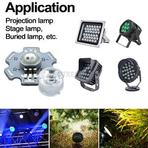 High Power LED Chip 3W 9W 3*3W RGB 4pins 6pins Diode Beads Bulbs Epistar Waterproof Lens Colorful Sources DIY For Stage Light