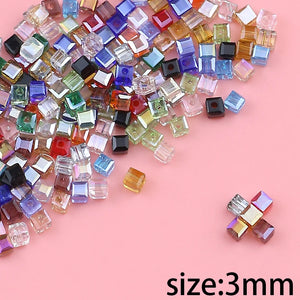 Exquisite Austrian color square crystal bead 3mm/100PCS crystal faceted bead jewelry DIY bracelet necklace accessories