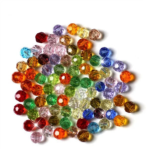 StreBelle Mix Colors Jewelry Making Beads 100pcs/Bag 32Faceted Round Crystal Glass Quartz 4MM Loose Beads AAA Grade
