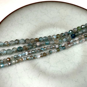 Fine 100% Natural Stone Beads Faceted Apatite Loose Round Gemstone Crystal For Jewelry Making DIY Bracelet Necklace Charm 2-4mm