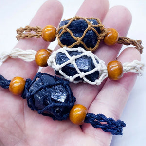 Adjustable Necklace Cord Empty Stone Holder Wax Rope DIY Necklace Natural Quartz Crystal Chakra Healing Stone Net Bag Pendant