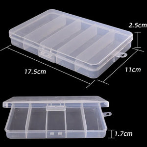 5 Compartments Fishing Tackle Box Plastic Waterproof Fishing Equipment Soft Fish Lure Hook Bait Storage Case Organizer Container