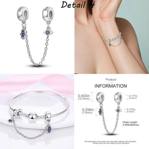 925 Sterling Silver Turkish Evil Eye Hamsa Hand Charms Beads Pendent Fit Pandora Original Bracelets DIY Lucky DIY Jewelry Gifts