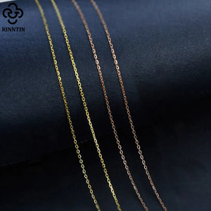 Rinntin Real 10K Solid Gold Chain Necklace for Women AU417 Simple Pure Gold Basic Necklace Neck Chain Fine Jewelry FC