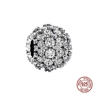 925 Sterling Silver NEW Sparkling Snowflake Openwork Flower Charm Bead Gift Fit Original Pandora Bracelet DIY Jewelry Accessory