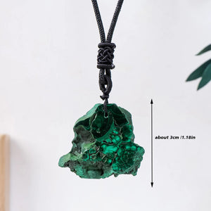 1PC Natural Malachite Raw Stone Mineral Irregular Sliced Green Pendant Necklace For Men Women Crystal Reiki Gemstone Jewelry