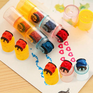 3/6 Pcs Mini Ink Stamp Roller Diary Seal Kids DIY Art Toys Drawing Toys Montessori Learning Educational Toys for Children Gifts