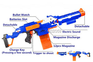 Electric Burst Soft Bullet Toy Rifle Gun Suit for Nerf bullets Toy Gun EVA Dart Blaster Toy Submachine Gun Kids Best Gift