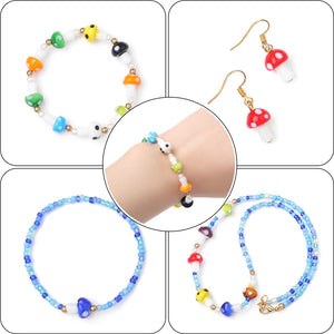 Mixed Color Lampwork Mushroom Beads Charm Glass Beads For Diy Jewelry Making Necklace Bracelet Earring Accessories Wholesale
