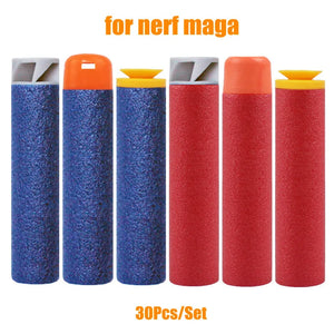 30Pcs Mega for Nerf 9.5cm Red Sniper Rifle Darts Bullets Mega Foam Refill Darts Big Hole Head Bullets for N-Strike Mega Series