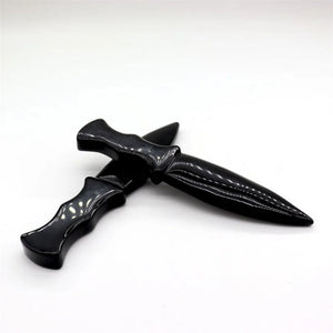 Natural Obsidian Dagger Quartz Crystals Hand Carved Knife Craft Men Gift Magic Amulet Sword Witch Supplies Healing Crystal