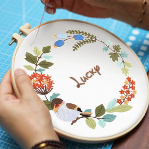 DIY Embroidery Kit Embroidery Stitch Practice for Beginner Cross Stitch Set Needlework Hoop Handmade Sewing Art Craft Kit