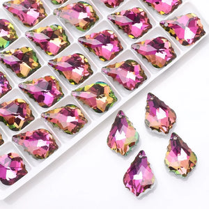 10Pcs 11x16mm Single Hole Charms Crystal Baroque Pendants Maple Leaf Shape Glass Beads for DIY Jewelry Making Necklace Earrings