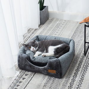 Cat Bed Non-slip Pet Kennel Gray Kitten House Indoor Sleeping Cats Cave
