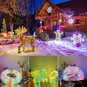 Outdoor Solar Tube Rope Led Light Garden Christmas Decoration 22m/12m Xmas Wedding Garland WaterProof String Light Fairy Strip