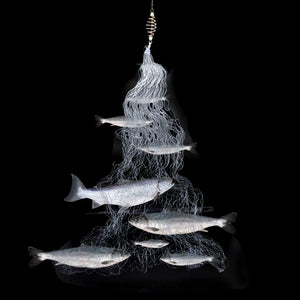 Multi Size Fishing Net Trap Mesh Luminous Bead Netting Sea Fish Net Tackle Design Copper Shoal Cast Gill Feeder for Fishing Trap