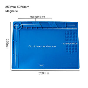S-160 Silicone Pad Desk Platform 45x30cm for Soldering Station Iron Phone PC  Repair Mat Magnetic Heat Insulation No Lead