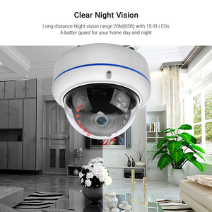 Hamrolte 8MP 4K ONVIF IP Camera Vandal-proof Waterproof Outdoor Dome POE Camera System Audio Record Motion Detection H.265