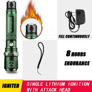 Self defense flashlight strong Light flashlight rechargeable ultra bright long range portable durable small home outdoor mini zo