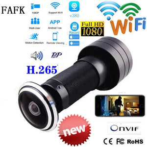 V380 Door Eye Hole Security 1080P HD  1.7mm Lens Wide Angle FishEye CCTV Network Mini Peephole Door WifI  Camera P2P ONVIF